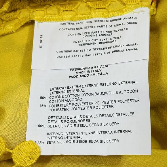 ETRO Sleeveless Embroidered Lace Flower Sleeveless Top Yellow 40/4 NWT $1,640 - Picture 9 of 12